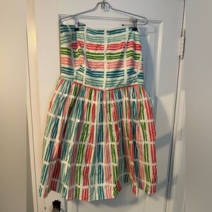 Striped Straplesss Boden Dress